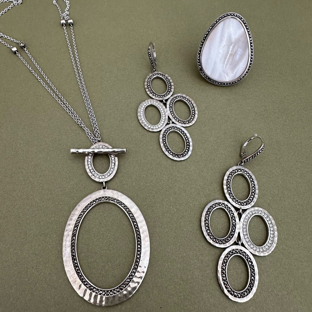 Judith Jack Sterling Silver Statement Earrings - image 4